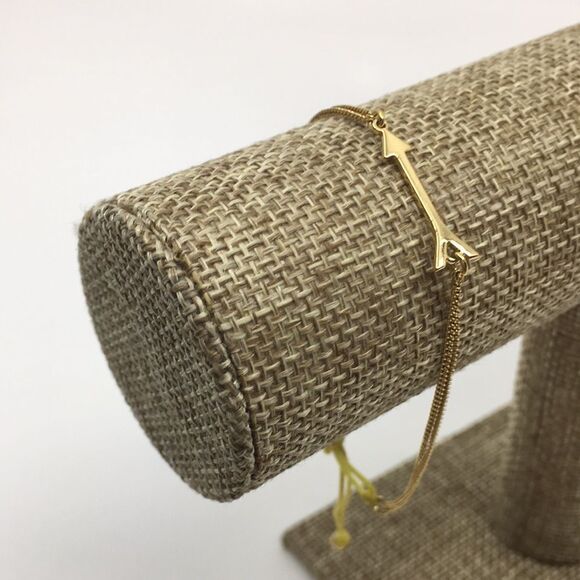 Stella & Dot Arrow Wishing Corded Gold Tone Adjustable Bracelet - Picture 14 of 16